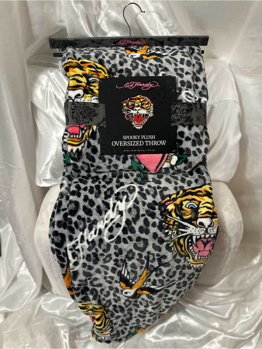 Ed Hardy Leopard Print Oversized Throw 60”x70”